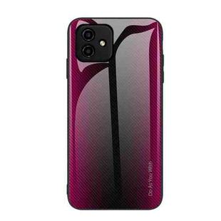 For Honor Play6C Texture Gradient Glass TPU Phone Case(Rose Red)