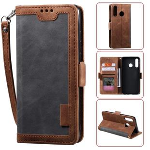 For Huawei P30 Lite Retro Splicing Horizontal Flip Leather Case with Card Slots & Holder & Wallet(Grey)