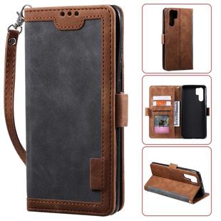 For Huawei P30 Pro Retro Splicing Horizontal Flip Leather Case with Card Slots & Holder & Wallet(Grey)