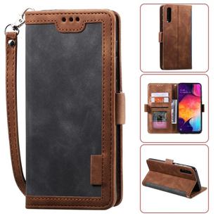 For Huawei P30 Retro Splicing Horizontal Flip Leather Case with Card Slots & Holder & Wallet(Grey)