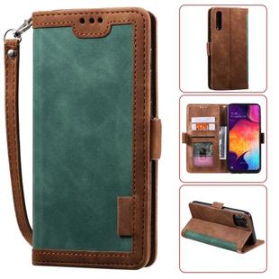 For Huawei P30 Retro Splicing Horizontal Flip Leather Case with Card Slots & Holder & Wallet(Green)