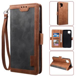 For Huawei P40 Lite Retro Splicing Horizontal Flip Leather Case with Card Slots & Holder & Wallet(Grey)