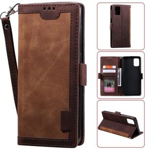 For Huawei P40 Retro Splicing Horizontal Flip Leather Case with Card Slots & Holder & Wallet(Brown)