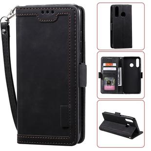 For Huawei Y6(2019) Retro Splicing Horizontal Flip Leather Case with Card Slots & Holder & Wallet(Black)