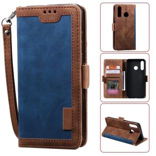 For Huawei Y6(2019) Retro Splicing Horizontal Flip Leather Case with Card Slots & Holder & Wallet(Blue)