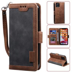For iPhone 11 Pro Max Retro Splicing Horizontal Flip Leather Case with Card Slots & Holder & Wallet(Grey)
