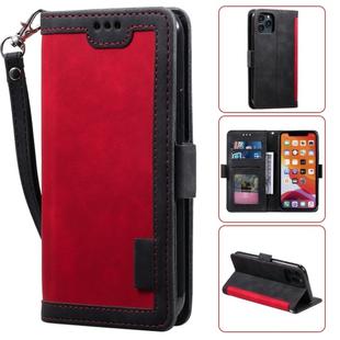 For iPhone 11 Pro Max Retro Splicing Horizontal Flip Leather Case with Card Slots & Holder & Wallet(Red)