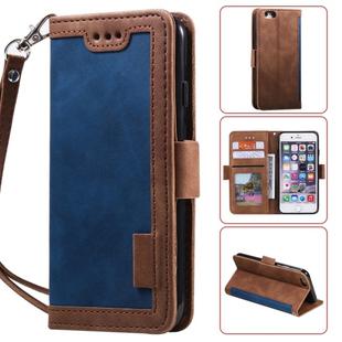 For iPhone 6 Retro Splicing Horizontal Flip Leather Case with Card Slots & Holder & Wallet(Blue)