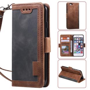 For iPhone 6 Retro Splicing Horizontal Flip Leather Case with Card Slots & Holder & Wallet(Grey)