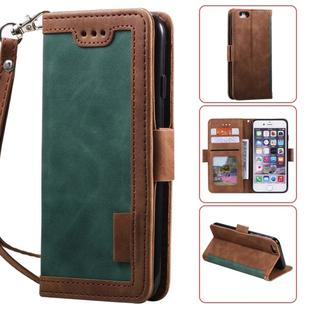 For iPhone 6 Retro Splicing Horizontal Flip Leather Case with Card Slots & Holder & Wallet(Green)