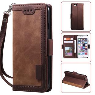 For iPhone 6 Plus Retro Splicing Horizontal Flip Leather Case with Card Slots & Holder & Wallet(Brown)