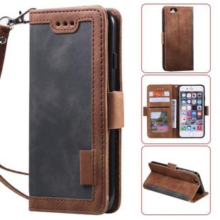 For iPhone 6 Plus Retro Splicing Horizontal Flip Leather Case with Card Slots & Holder & Wallet(Grey)