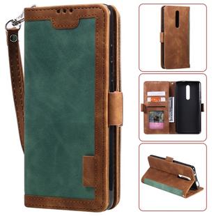 For Xiaomi Redmi K20 Retro Splicing Horizontal Flip Leather Case with Card Slots & Holder & Wallet(Green)