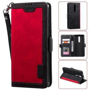 For Xiaomi Redmi K20 Retro Splicing Horizontal Flip Leather Case with Card Slots & Holder & Wallet(Red)