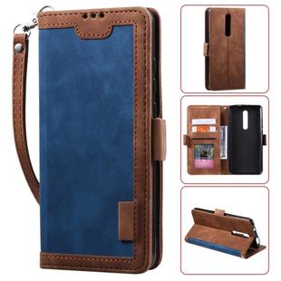 For Xiaomi Redmi K30 Retro Splicing Horizontal Flip Leather Case with Card Slots & Holder & Wallet(Blue)