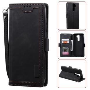 For Xiaomi Redmi Note 8 Pro Retro Splicing Horizontal Flip Leather Case with Card Slots & Holder & Wallet(Black)