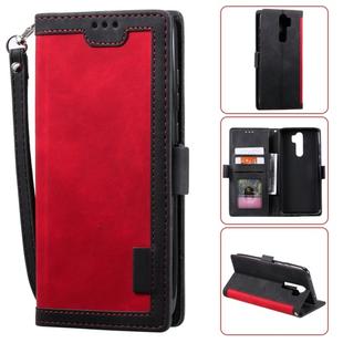 For Xiaomi Redmi Note 8 Pro Retro Splicing Horizontal Flip Leather Case with Card Slots & Holder & Wallet(Red)