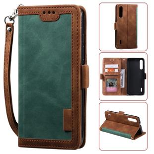 For Xiaomi Mi A3 / CC9 Retro Splicing Horizontal Flip Leather Case with Card Slots & Holder & Wallet(Green)