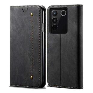 For vivo S16 Pro / S16 Denim Texture Leather Phone Case(Black)