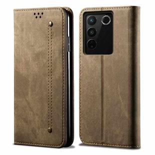 For vivo S16 Pro / S16 Denim Texture Leather Phone Case(Khaki)