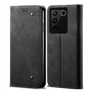 For vivo S16e Denim Texture Leather Phone Case(Black)