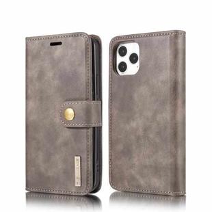 For iPhone 12/12 Pro DG.MING Crazy Horse Texture Detachable Magnetic Leather Case(Grey)