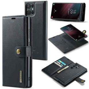 For Samsung Galaxy S23 Ultra 5G DG.MING Crazy Horse Texture Detachable Magnetic Leather Case(Black)