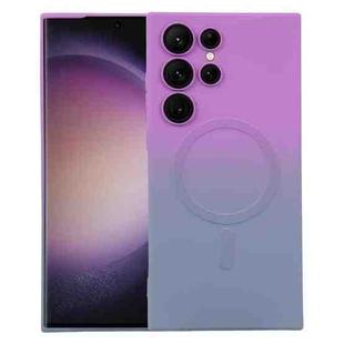 For Samsung Galaxy S23 Ultra 5G Liquid TPU Silicone Gradient MagSafe Phone Case(Purple Grey)