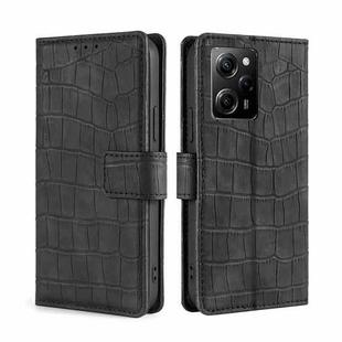 For Xiaomi Poco X5 Pro / Redmi Note 12 Pro Speed Skin Feel Crocodile Magnetic Clasp Leather Phone Case(Black)