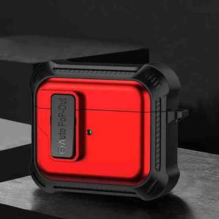 For AirPods 3 Signal Flag Wireless Earphones Case with Security Lock(Red)