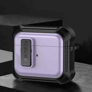 For AirPods 3 Signal Flag Wireless Earphones Case with Security Lock(Purple)
