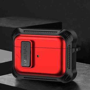 For AirPods Pro Signal Flag Wireless Earphones Case with Security Lock(Red)