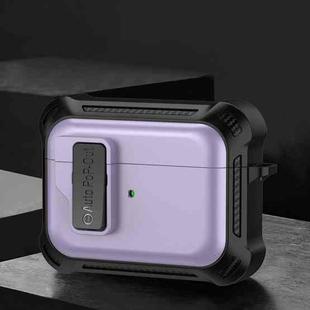 For AirPods Pro Signal Flag Wireless Earphones Case with Security Lock(Purple)