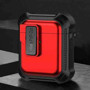 For AirPods 1 / 2 Signal Flag Wireless Earphones Case with Security Lock(Red)