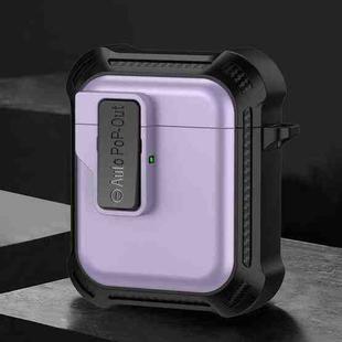 For AirPods 1 / 2 Signal Flag Wireless Earphones Case with Security Lock(Purple)