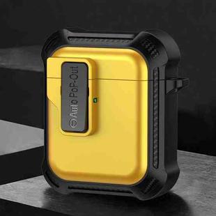 For AirPods 1 / 2 Signal Flag Wireless Earphones Case with Security Lock(Yellow)