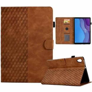 For Lenovo Tab M10 2nd TB-X306F/X306X Rhombus Embossed Leather Smart Tablet Case(Brown)