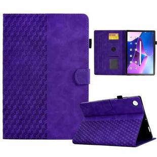 For Lenovo Tab M10 Plus Gen 3 Rhombus Embossed Leather Smart Tablet Case(Purple)