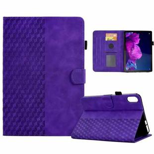 For Lenovo Tab P11 / J606F Rhombus Embossed Leather Smart Tablet Case(Purple)