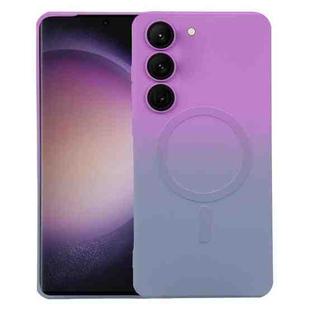 For Samsung Galaxy S23 5G Liquid TPU Silicone Gradient MagSafe Phone Case(Purple Grey)