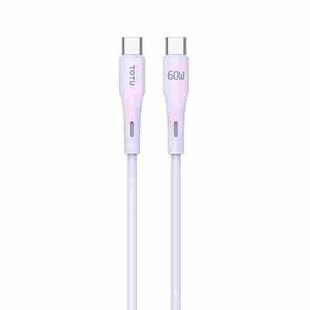 TOTU BT-022 Skin Sense Series Type-C to Type-C Silicone Data Cable, Length:1m(Purple)