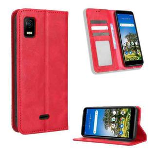 For AT&T Calypso 3 U328AA Magnetic Buckle Retro Texture Leather Phone Case(Red)