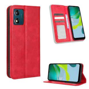 For Motorola Moto E13 4G Magnetic Buckle Retro Texture Leather Phone Case(Red)