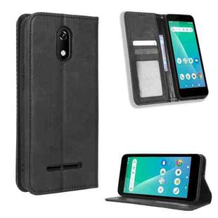 For Unimax UMX U696CL Magnetic Buckle Retro Texture Leather Phone Case(Black)