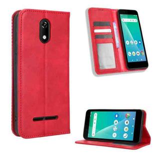 For Unimax UMX U696CL Magnetic Buckle Retro Texture Leather Phone Case(Red)