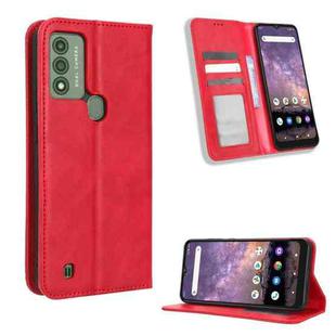 For Wiko Voix U616A Magnetic Buckle Retro Texture Leather Phone Case(Red)