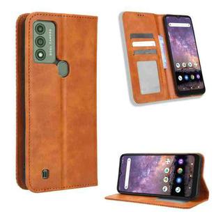 For Wiko Voix U616A Magnetic Buckle Retro Texture Leather Phone Case(Brown)