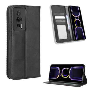 For Xiaomi Redmi K60 5G / K60 Pro Magnetic Buckle Retro Texture Leather Phone Case(Black)