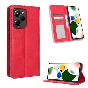For Xiaomi Redmi Note 12 Pro 5G Speed / Poco X5 Pro Magnetic Buckle Retro Texture Leather Phone Case(Red)