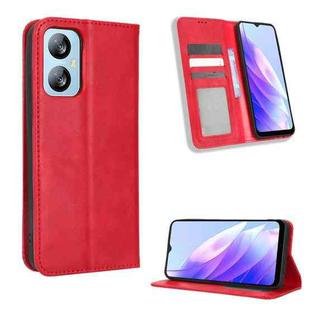 For Blackview A52 Magnetic Buckle Retro Texture Leather Phone Case(Red)